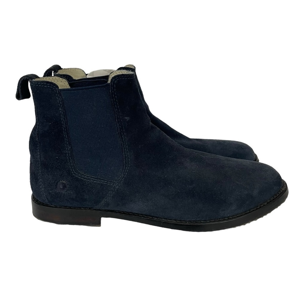 Chatham Suede Clandon Chelsea Boot Mens 7 Navy Blue Leather Dressy Casual VGUC